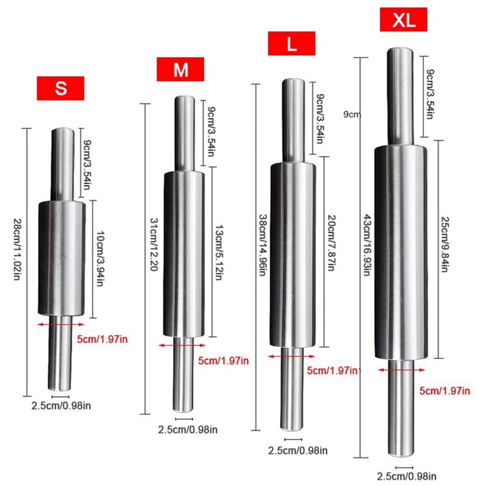 Stainless Steel Rolling Pin Non Stick Rolling Pin for Baking Dough Pizza Pie Baking Making Tool Kitchen Accessories โ image 5