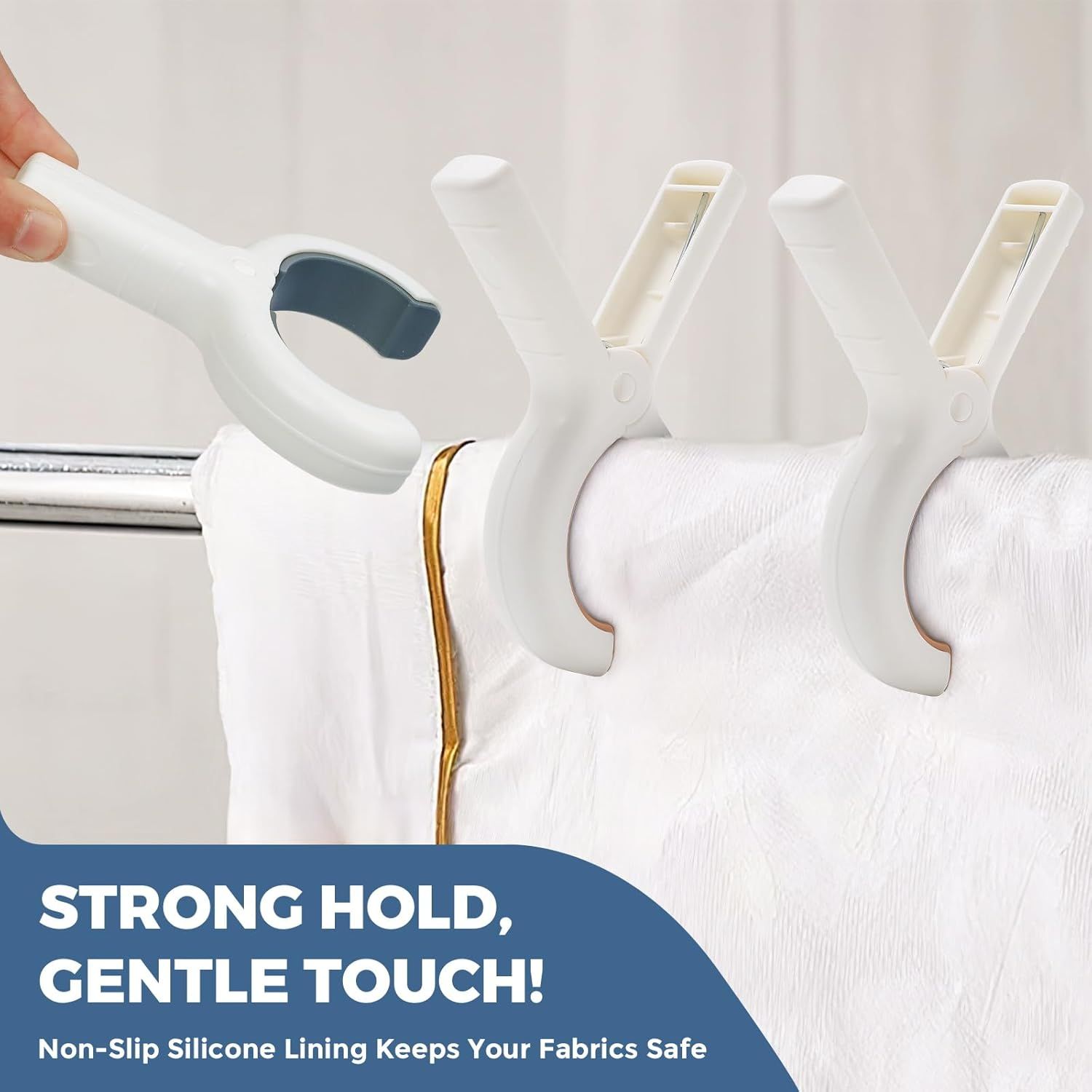 Extra Large Beach Towel Clips 8 Pack - 5.1 Inch Towel Clips for Beach Chairs Cruise Pool Essentials Must Haves, Heavy Duty Towel Holder for Clothes Boat, 2 โ image 5