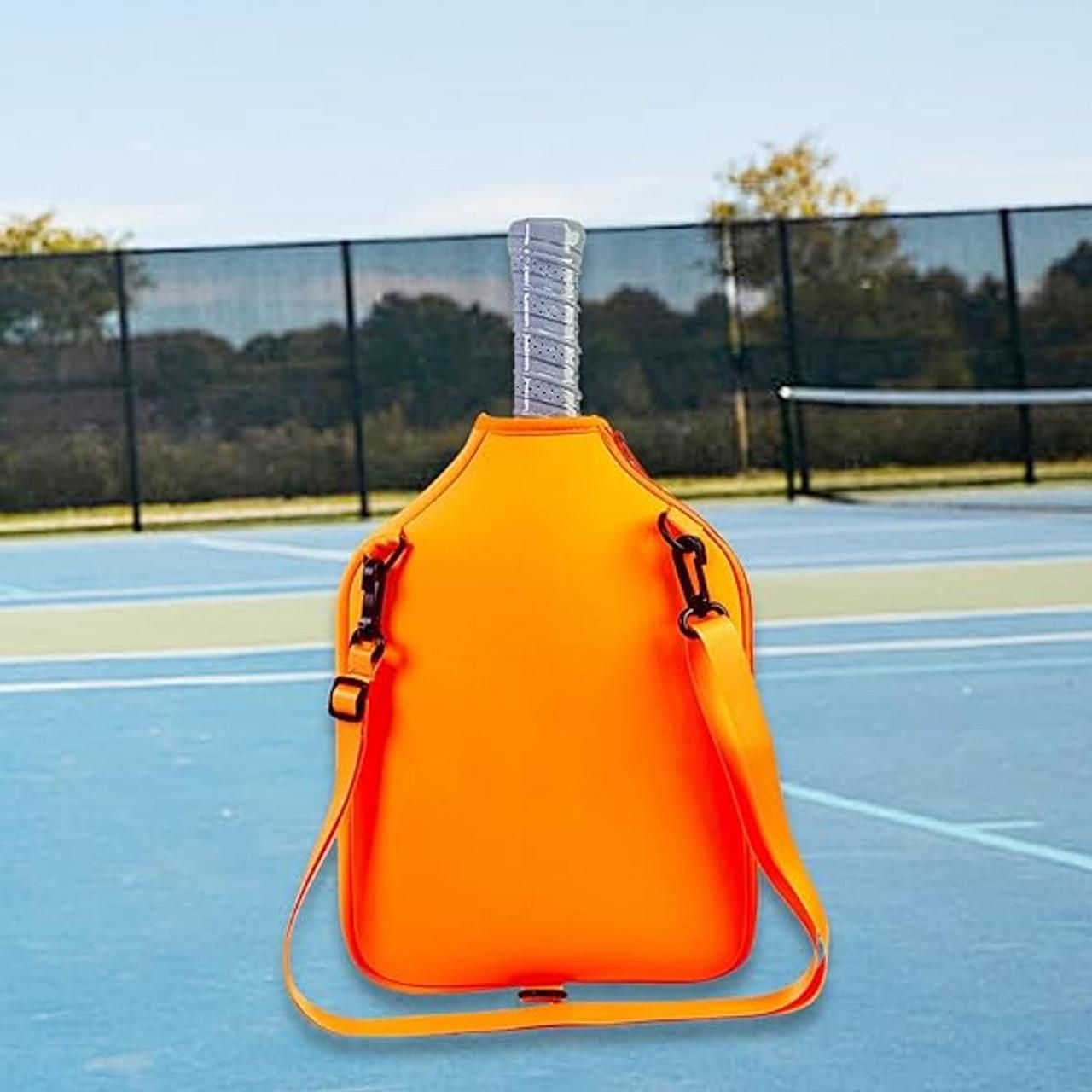 Neoprene Tennis & Pickleball Paddle Bag Lightweight Protective Carry Case with Shoulder Strap - Orange β image 3