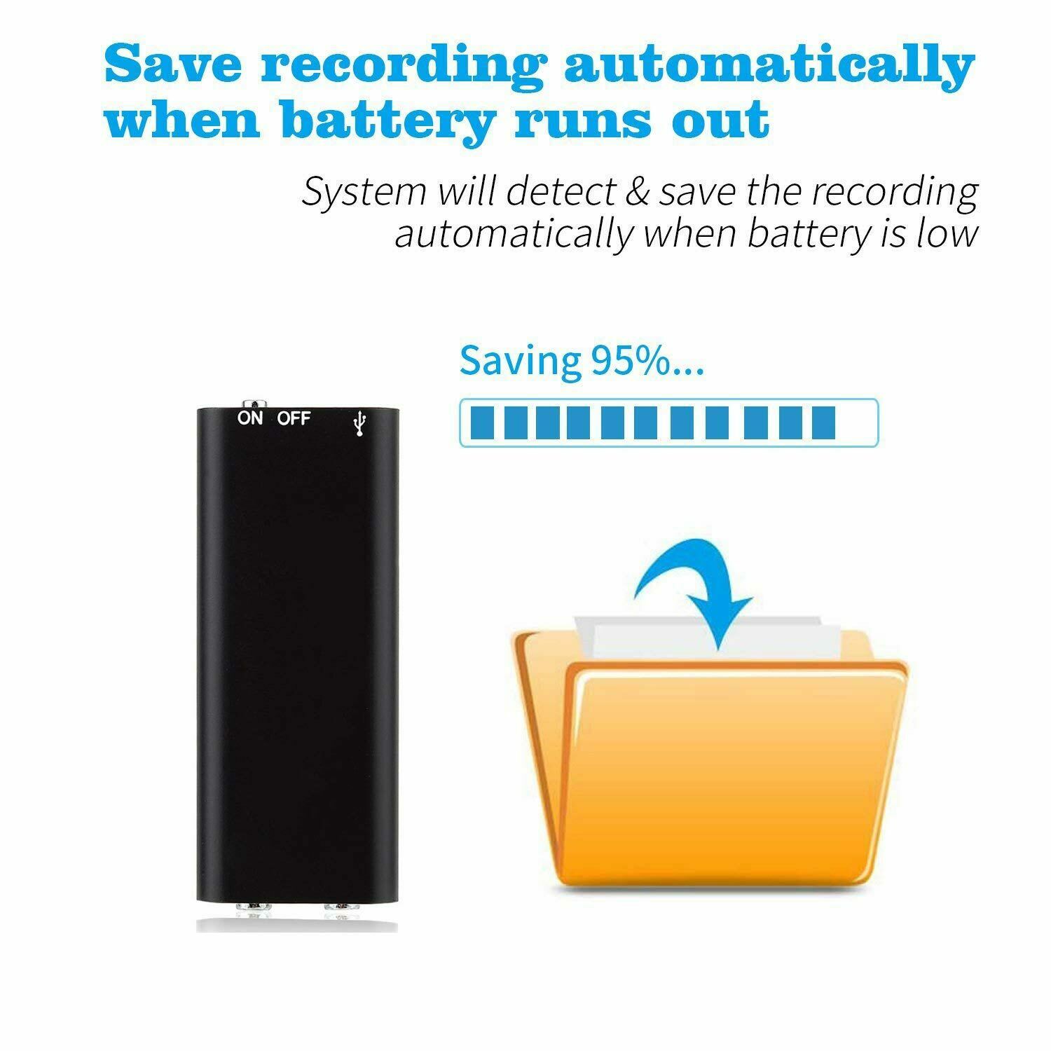 Mini Voice Activated 8GB Audio Sound Recording Continuous Listening Device with Strong Magnetic — image 4
