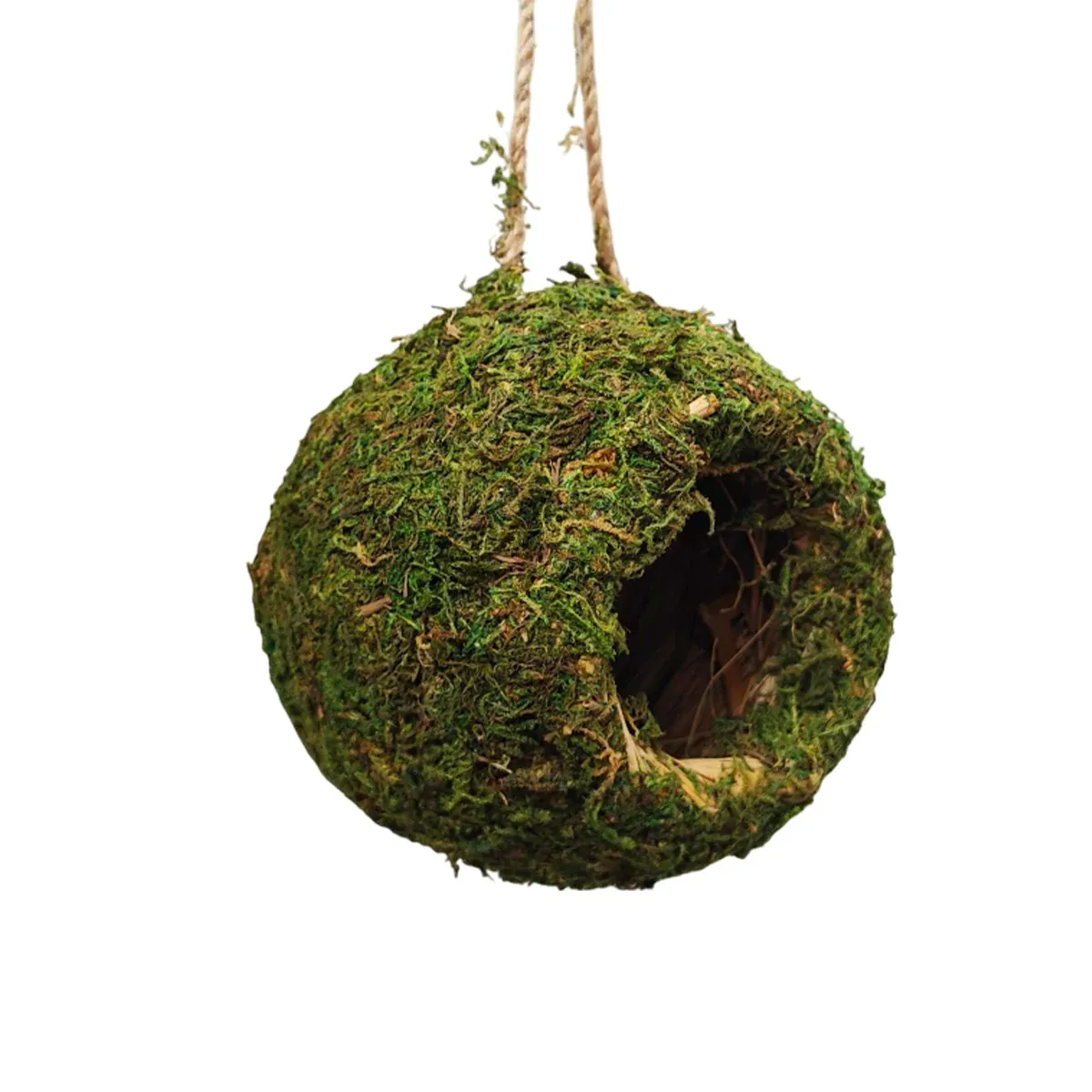 Hanging Bird Nest Moss Shelter Natural Hideout Nesting Hut Cage Decoration — image 2