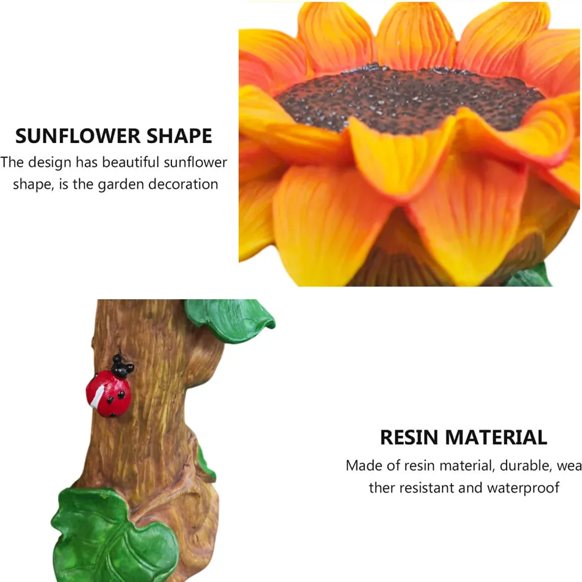 Resin Sunflower Bird Drinker Ornament Outdoor Garden Decoration for Birds to Use — image 6