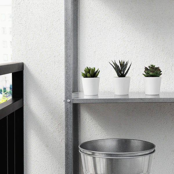 3 Pack of Artificial Succulent Potted Plants in White Plastic 6cm Pot Interior Decoration โ image 2