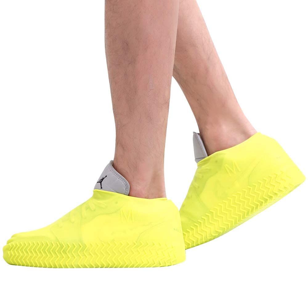 Waterproof Silicone Shoe Covers for Rain, Reusable Non Slip Rubber Rain Shoe Cover Cycling Shoe Protectors Outdoor (Large Yellow) — image 4