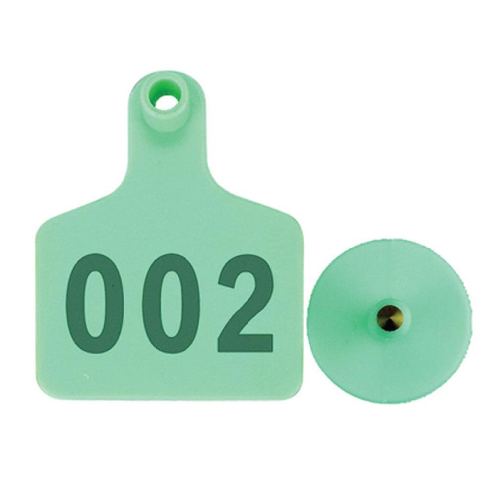 1-100 Cattle Number Ear Tag 6 × 7cm Set - Medium Green Sheep Livestock Label