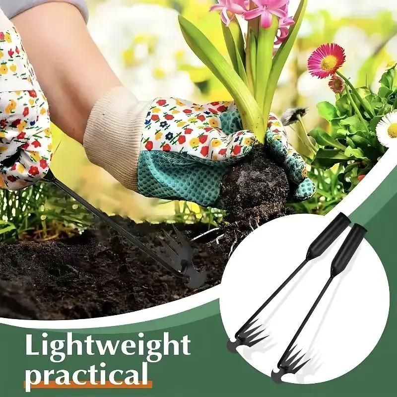 50CM Multifunction Garden Weeding Hoe Tool - Heavy Duty Manganese Steel Root Weeder Hand Hoe Rake with Ergonomic Handle and Double-Ended Hooked Claw Design โ image 4