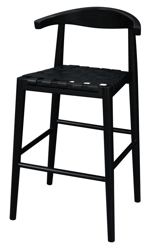 Elliot Genuine Leather Barstool - Set of 2 (Black) โ image 2