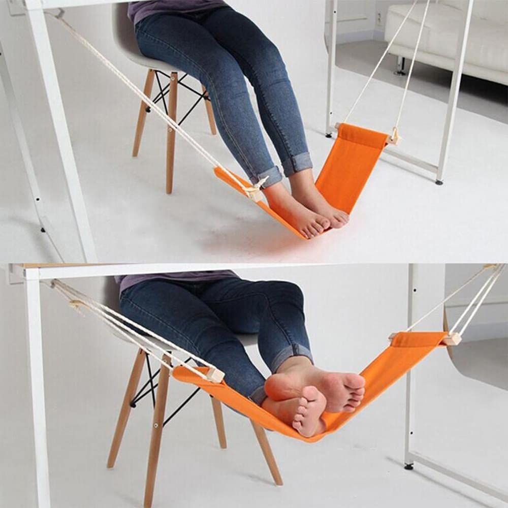 Home-organizer Portable Adjustable Foot Hammock for Corner Desk Office Foot Rest Mini Under Desk Foot Rest Hammock for Home — image 4