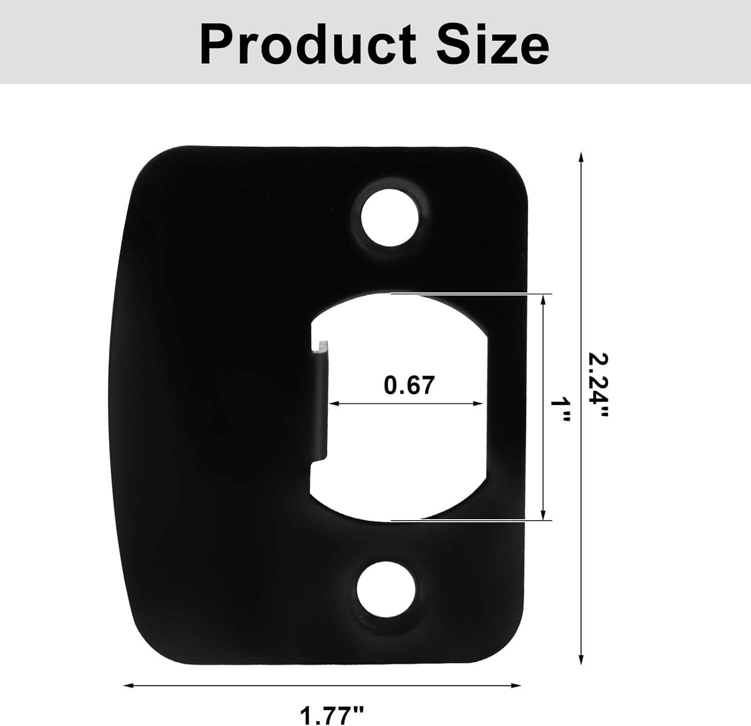 Black Door Strike Plate Stainless Steel Round Corner Door Latch Plate with 4pcs Screws for Door Repair and Reinforcement — image 3