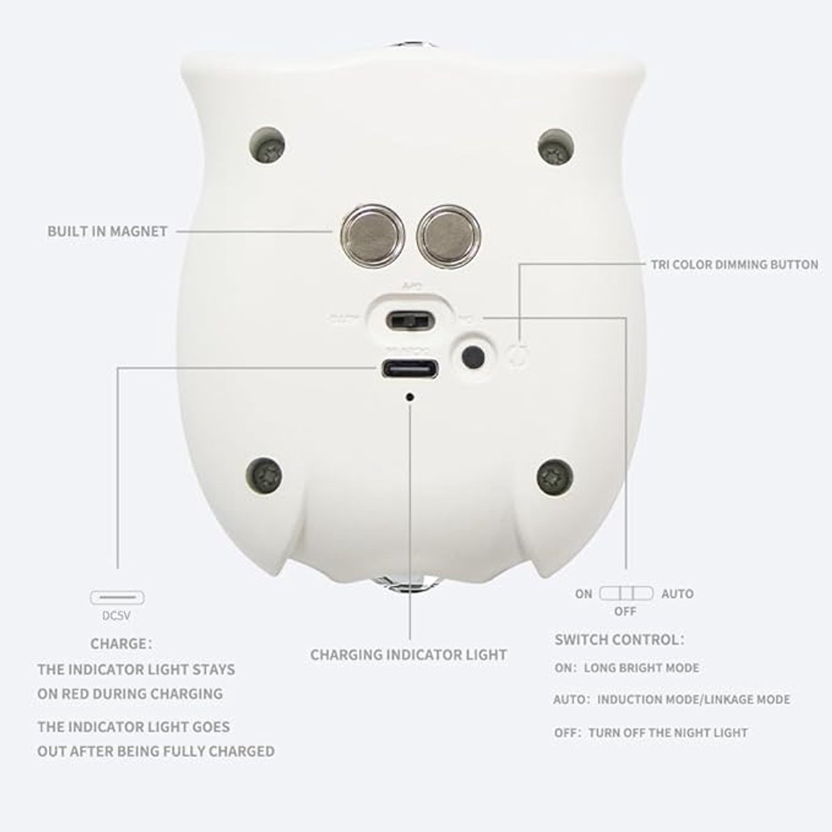 Night Light - Mood Lamp - LED Lighting - Night Lamp - LED Cabinet Light and Stair Light with Sensor - Two-tone - USB Rechargeable Night Light - Magnetic โ image 3