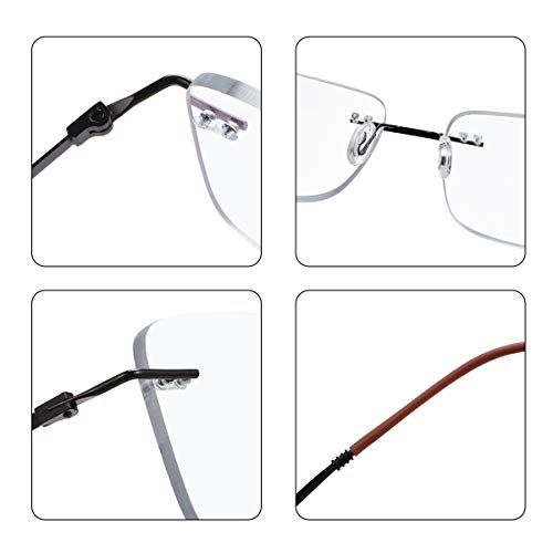 Rimless Progressive Multifocus Reading for Women Men Unisex Rectangular Eyewear Magnification Presbyopia Eyeglasses — image 3