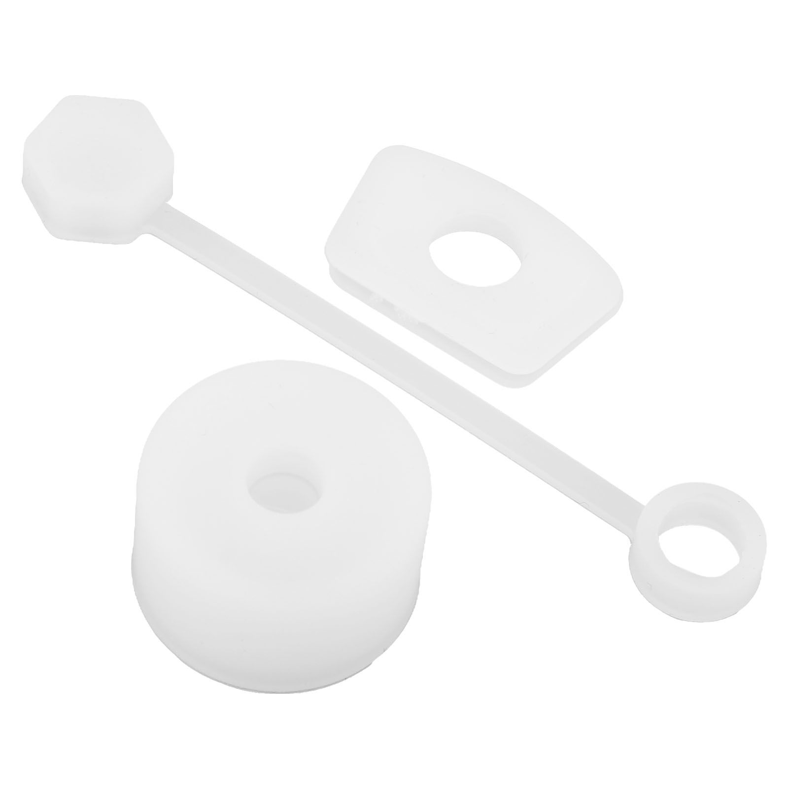 4 Set Silicone Spill Proof Stopper Set Tumbler Accessories Including Straw Cover Cap Square Leak Stopper Round Lid Stopper Plug Transparent White โ image 6