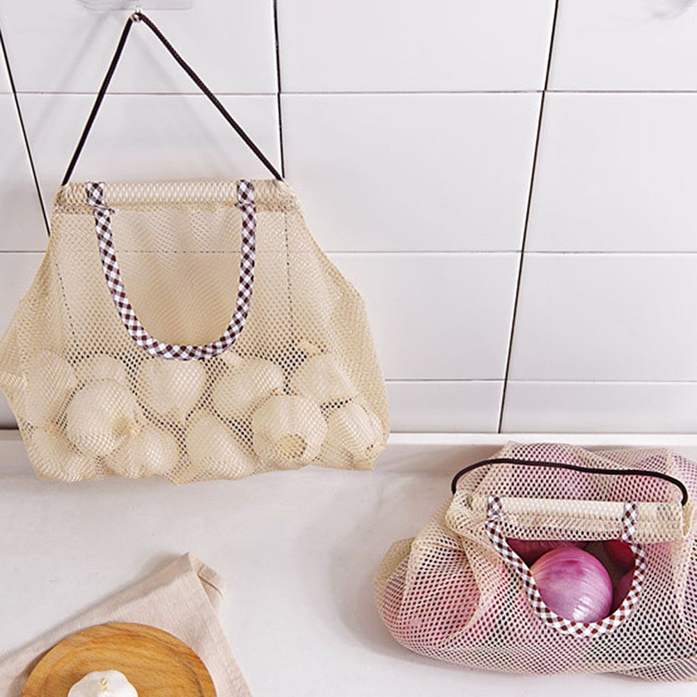 3Pcs Fruit Hanging Mesh Storage Bags for Potatoes Onions Vegetables Reusable Net Storage Tote Bags โ image 5
