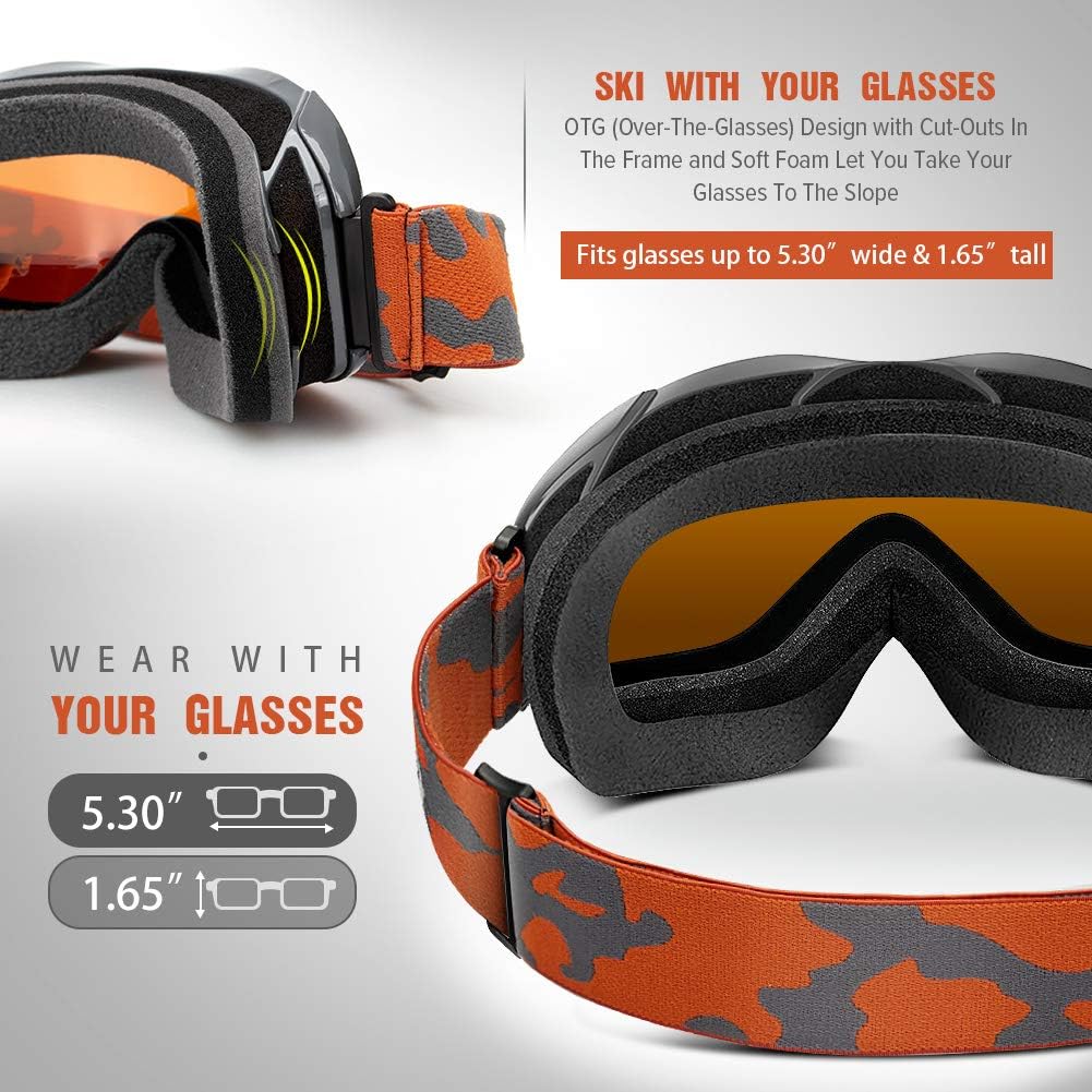 OutdoorMaster OTG Ski Goggles - Over Glasses Ski/Snowboard Goggles for Men, Women & Youth - 100% UV Protection-OM-5 โ image 5