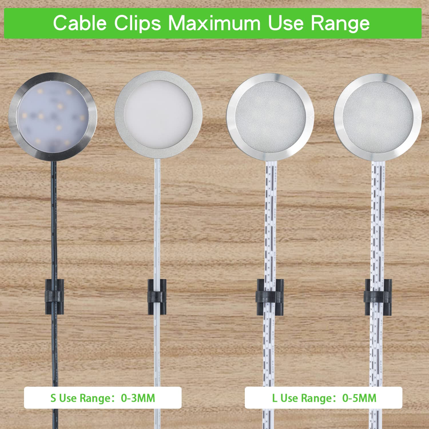 100PCS Cable Clips Black, AIBOO Upgraded Wire Clips Adhesive with 50PCS Small Size & 50PCS Large Size Cable Straps, Mini Cable Wire Management for Handling — image 4