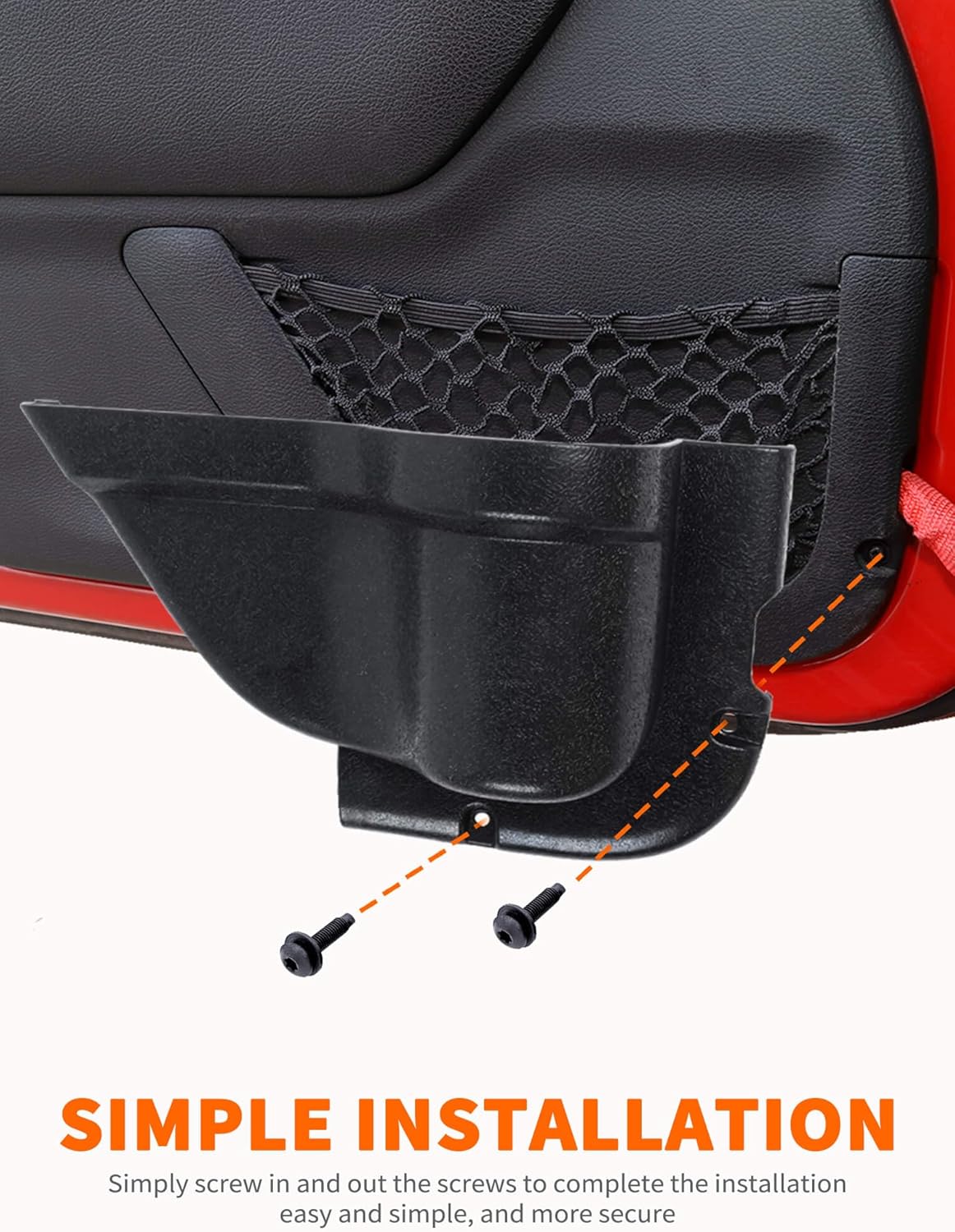 DP3 Front Door Storage Pockets, Door Side Insert Organizer Box for 2011-2018 Jeep Wrangler JK JKU 2/4 Door, Interior Storage Expansion Accessories, Black, 2 โ image 4