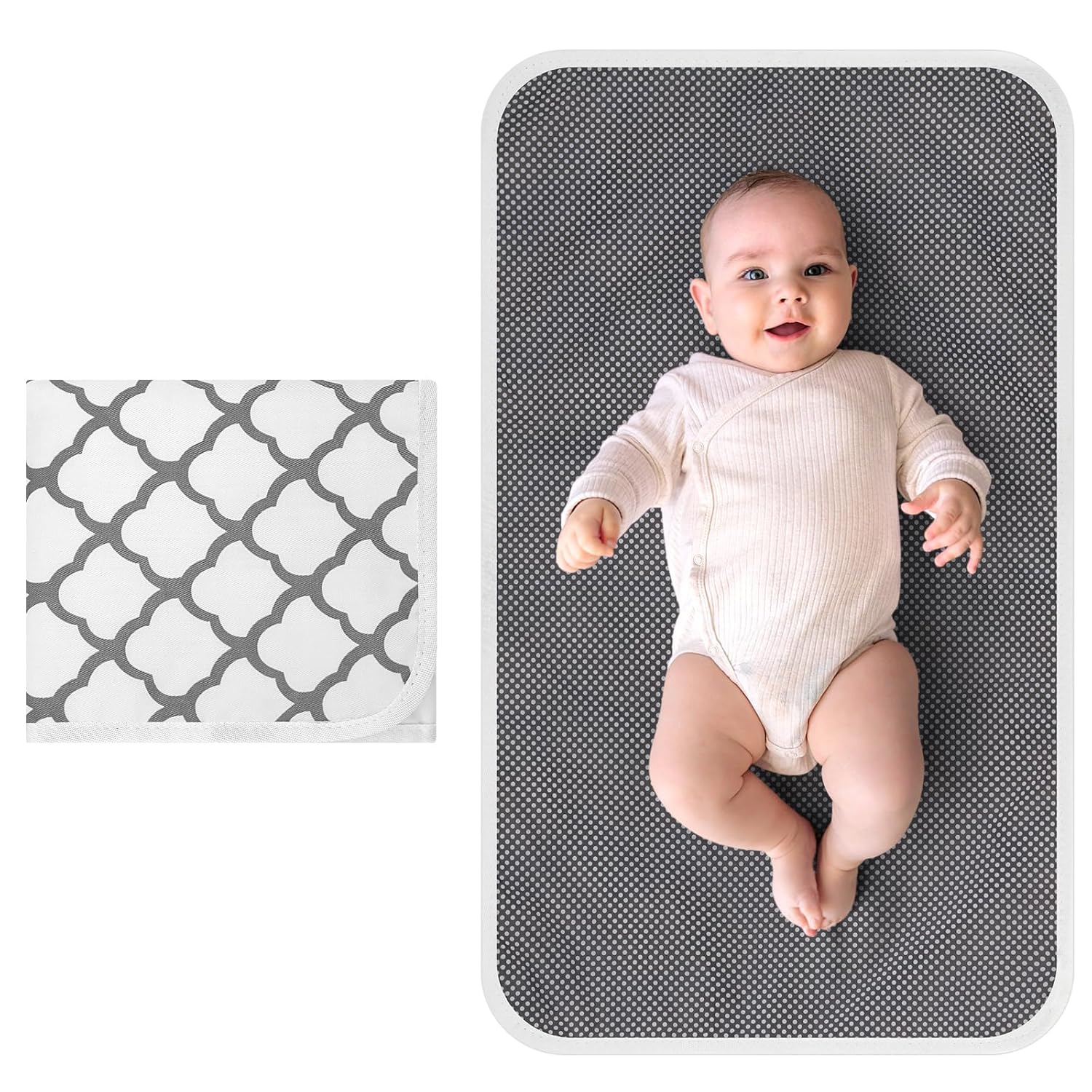 Portable Diaper Changing Pad, Waterproof Foldable Baby Changing Mat for Travel, Baby Essentials Shower Registry Gifts — image 2