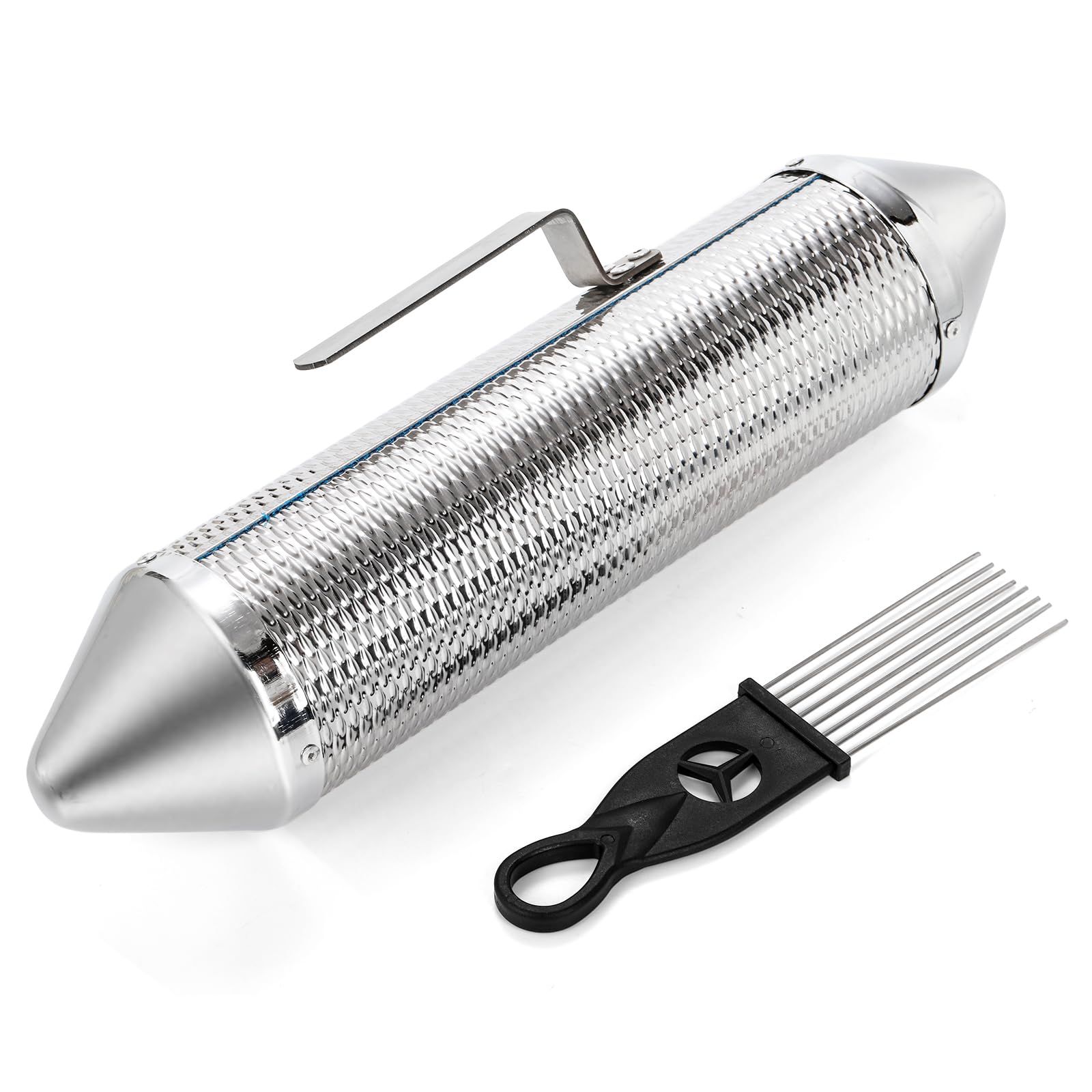 Metal 12"x 4" Stainless Steel with Scraper Latin Percussion Instrument,Latin Percussion Instrument, Professional Band Accompaniment Sand Hammer for Musical — image 3