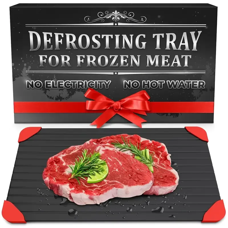 Aviation Aluminum Defrosting Plate | Rapid Physical Heat Conduction Defrosting, Non-Stick & Easy to Clean with Hanging Hole, Kitchen Time-Saving — image 3