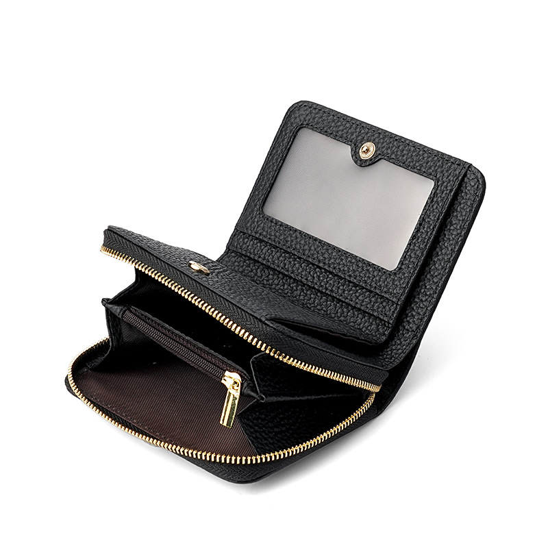 Red Compact RFID Genuine Leather Wallet for Women - Secure Zipper Card Holder & Coin Purse โ image 4