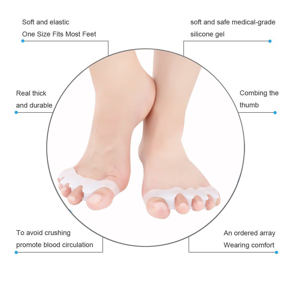 Gel Toe Separator, Toe Spacers Rubber Toe Stretchers Used for Sports Activities, Yoga Practice & Running for Men (1 Pair) โ image 3