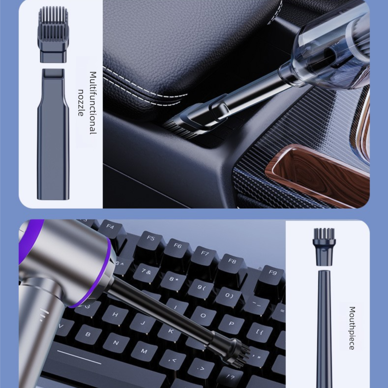 Gun Black Wireless Handheld Vacuum Cleaner with Blow, Suck, Inflate, and Pump Functions – Brushless Motor, Type-C Charging, 6000mAh Battery — image 3