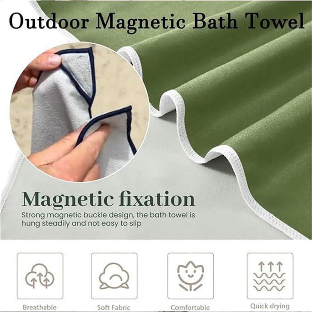 Magnetic Bath Towel Oversized Quick-Dry Microfiber Towel with Magnetic Closure, Super Absorbent & Sand-Resistant for Beach, Pool, Travel, Gym & Camping 75"x30" — image 5