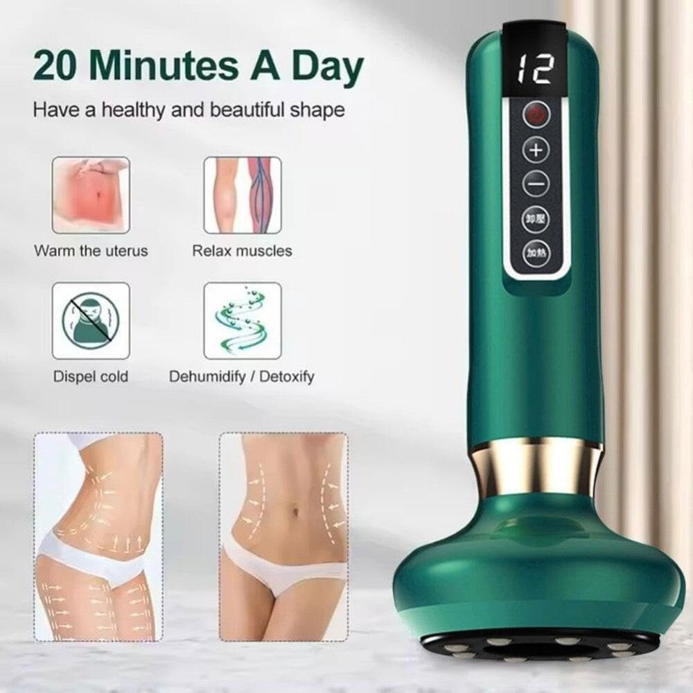 12 Levels Electric Cupping Massager Vacuum Suction GuaSha Anti Cellulite Beauty GREEN — image 6