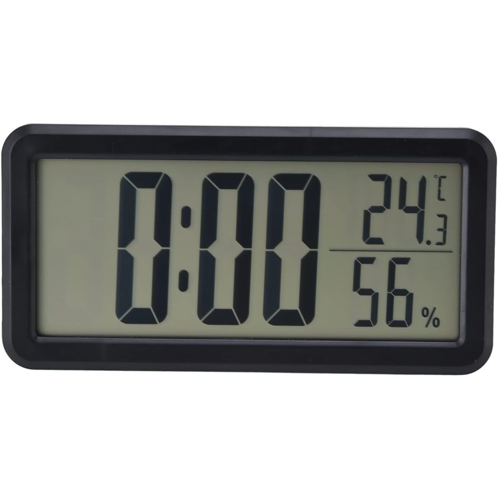 Digital Alarm Clock, Portable Black LCD with Temperature & Humidity Display, Wall Mountable, Ideal for Dorm or Desktop Use โ image 3