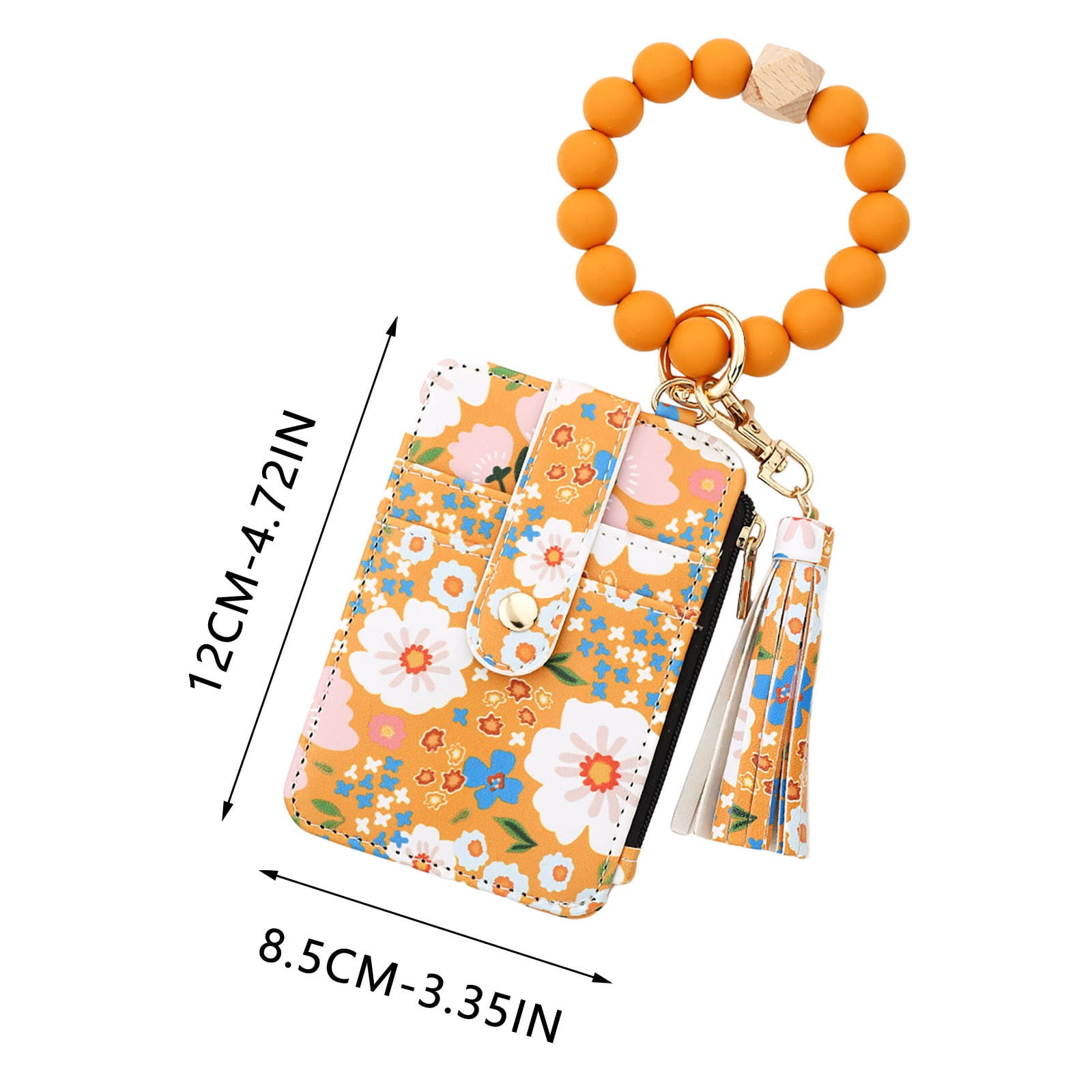 Wallet Women, Wallet Keychain Wristlet for Women, Slim Credit Card Holder Wallet, Fashion Tassel Keychain Bangle Key Ring Purse for Women ( 18 Kinds of Prints — image 3