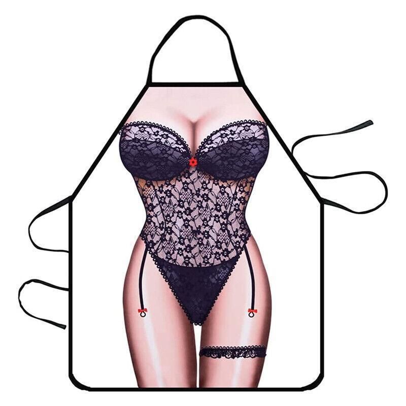 Funny Adult Men Women Novelty Aprons Party Game Cooking Kitchen BBQ Baking - Sexy Lace