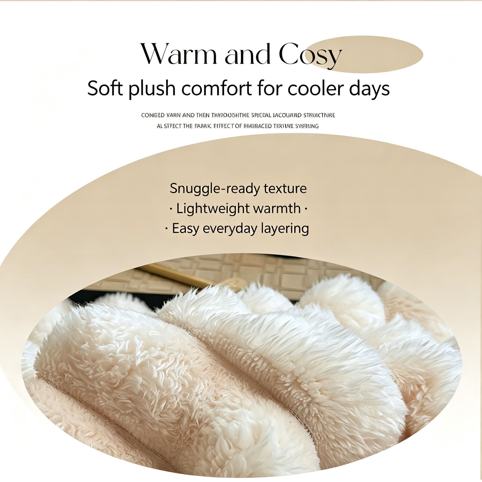 Premium Rabbit Fleece Large Blanket Thick Flannel Milk Fleece Double Bed Throw Caramel 200 × 230cm for Christmas Gifting — image 3
