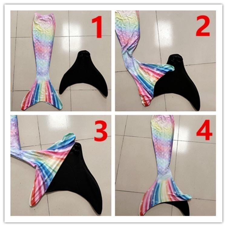 Mermaid Swimsuit Monofin with Fins for Kids Halloween Package A 3 pcs Size M 5-7 Years — image 2