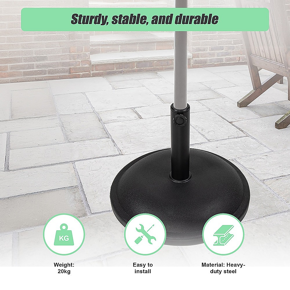 20kg Patio Sun Umbrella Base Durable Parasol Garden Stand Cement Round โ image 5
