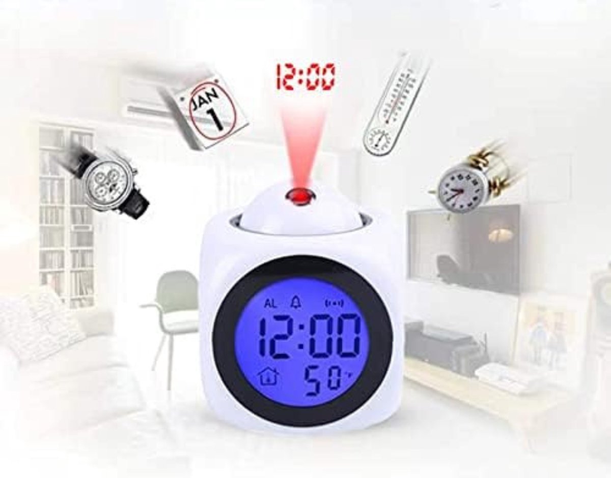 Clock radio with projection - Digital clock radio - Wit — image 2