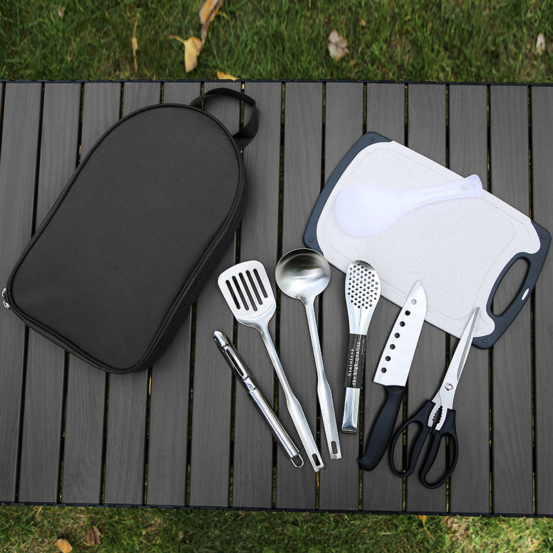 Portable Kitchen Utensil Storage Bag - Lightweight Organizer for Camping and Outdoor Cooking, Black โ image 2
