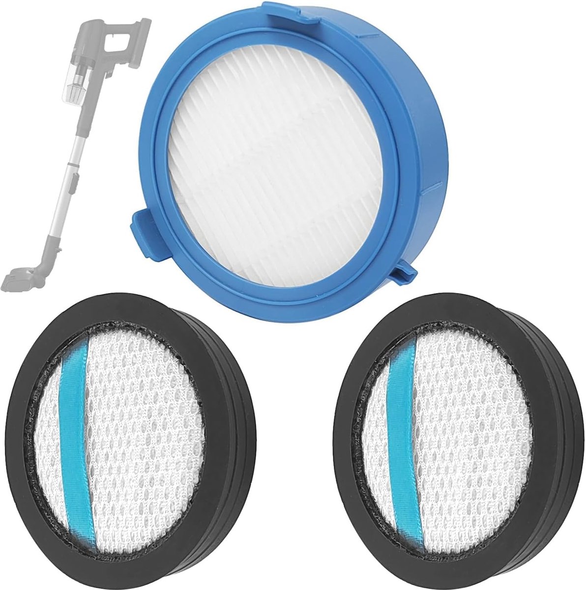 3 pieces - vacuum cleaner filter set - 2 front engine filters + 1 hygiene filter - suitable for AEG Ultimate 8000 - regular filter replacement - vacuum cleaner