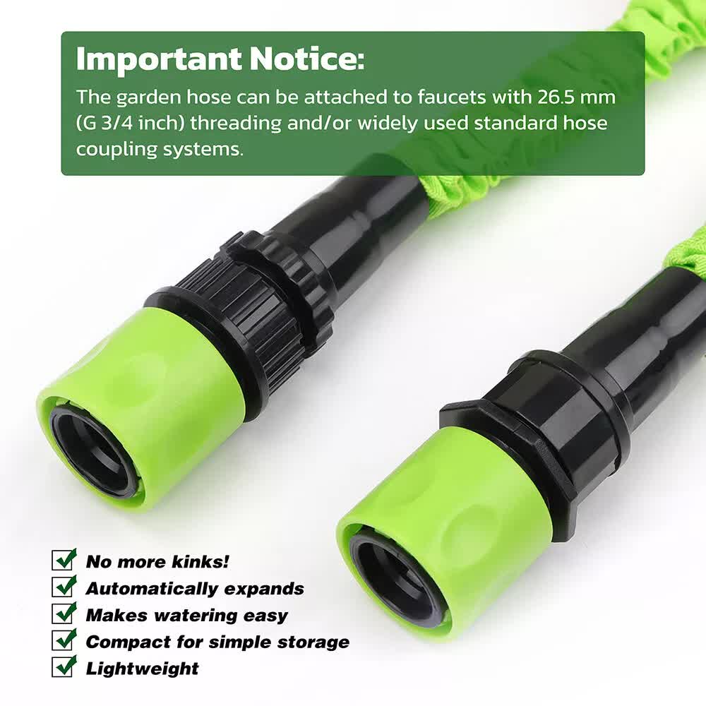 25FT Water Garden Hose Flexible Expandable Pipe Car Wash W/ Spray Nozzle Gun โ image 5
