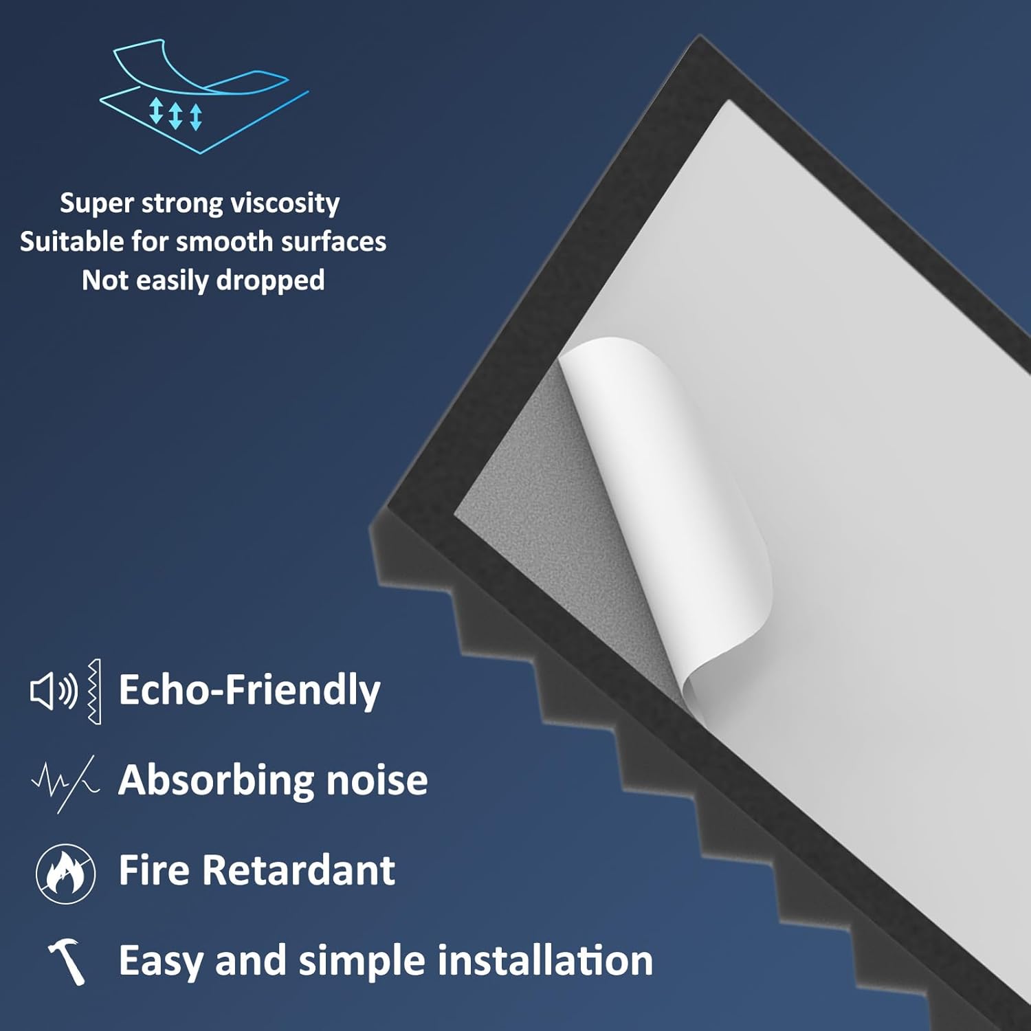 JBER Acoustic Panels Foam Pyramid 24pcs 30 × 5cm for Soundproof Padding Wall — image 3