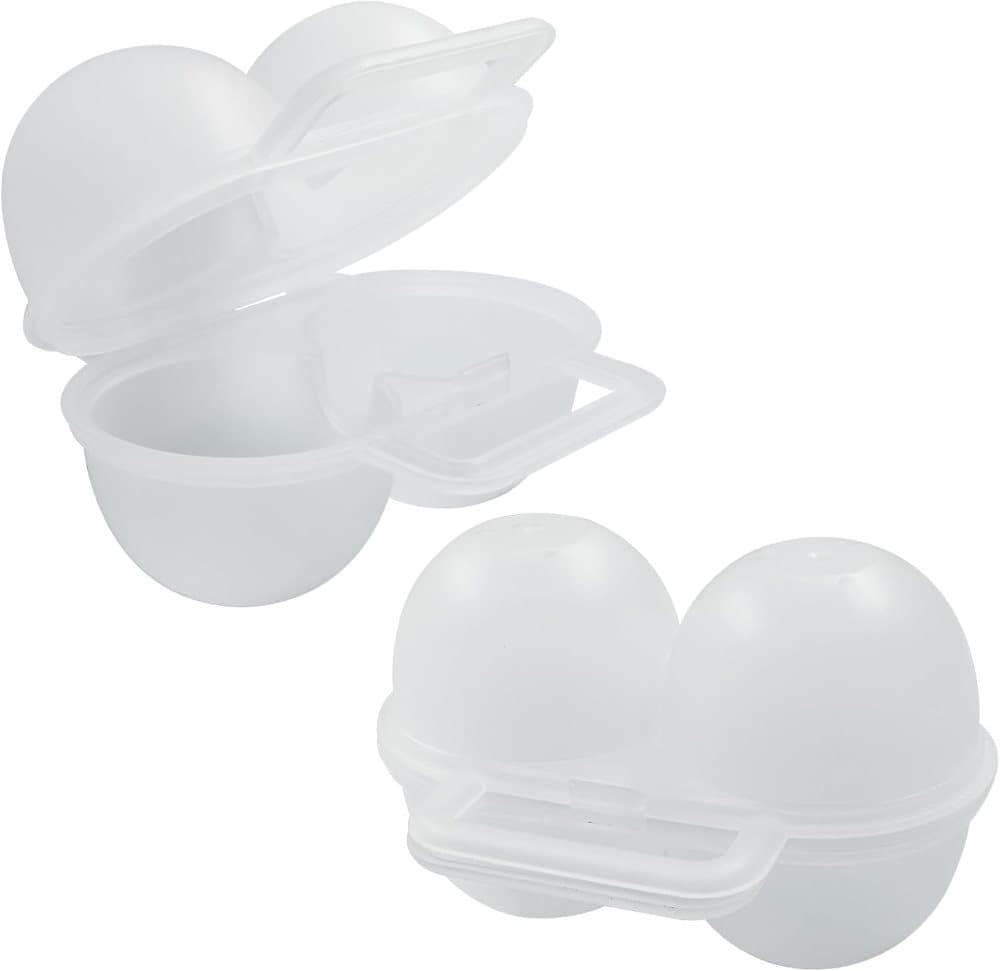 2-Pack Egg Storage Container with 2 Compartments, Portable PP Material for Picnics and Hiking