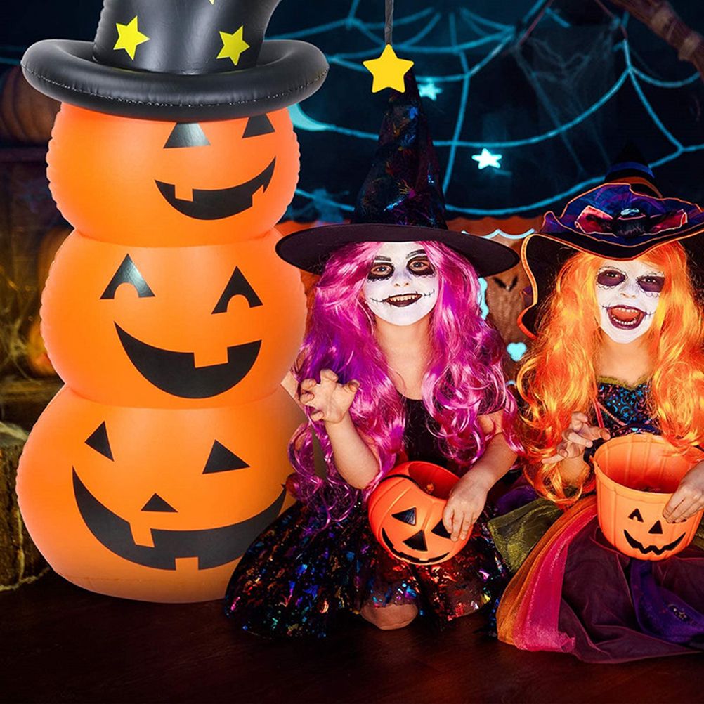 Halloween Pumpkin Tumbler 55.1in PVC Cute Inflatable Halloween Pumpkin Decoration for Outdoor or Indoor Party Supplies โ image 4