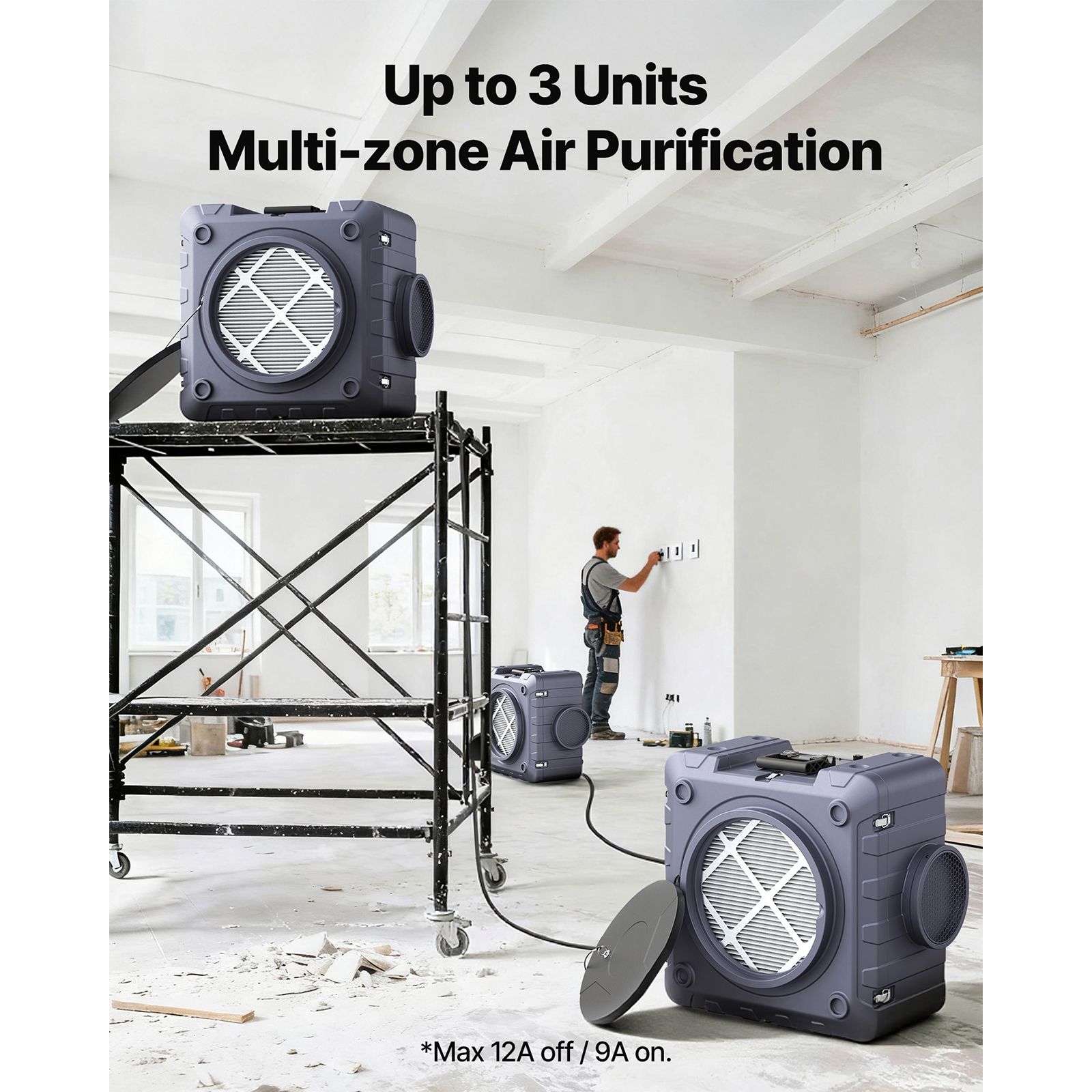 Air Scrubber with 3-Stage Filtration, Stackable Negative Air Machine 550 CFM, Air Cleaner with MERV10, Carbon, H13 HEPA, for Home, Industrial and Commercial โ image 4