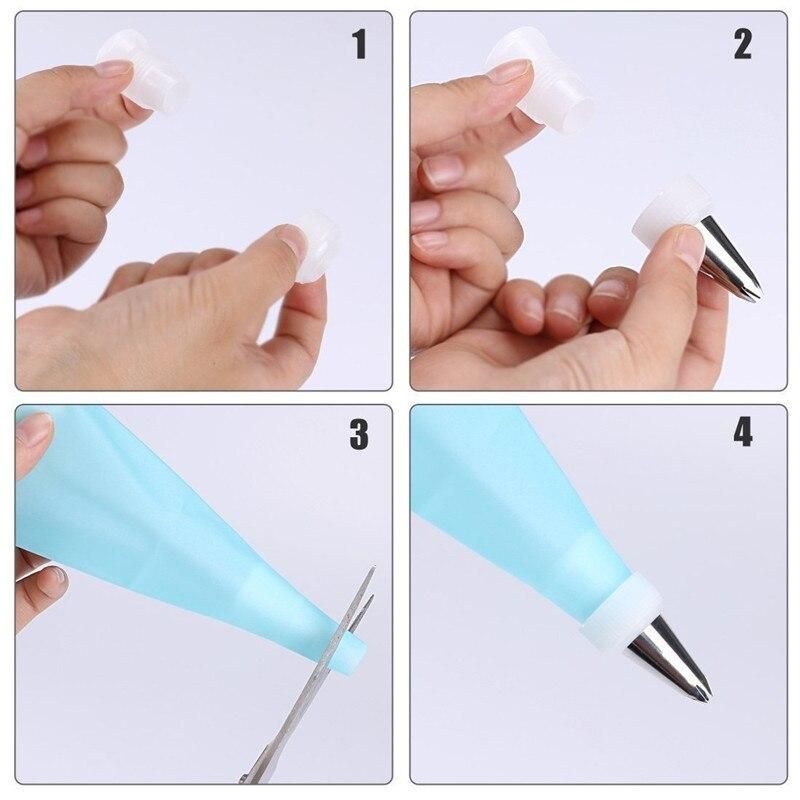 27pcs Liquor Tips, Bag & Connector Cake Decorating Tool Set, Turquoise — image 4