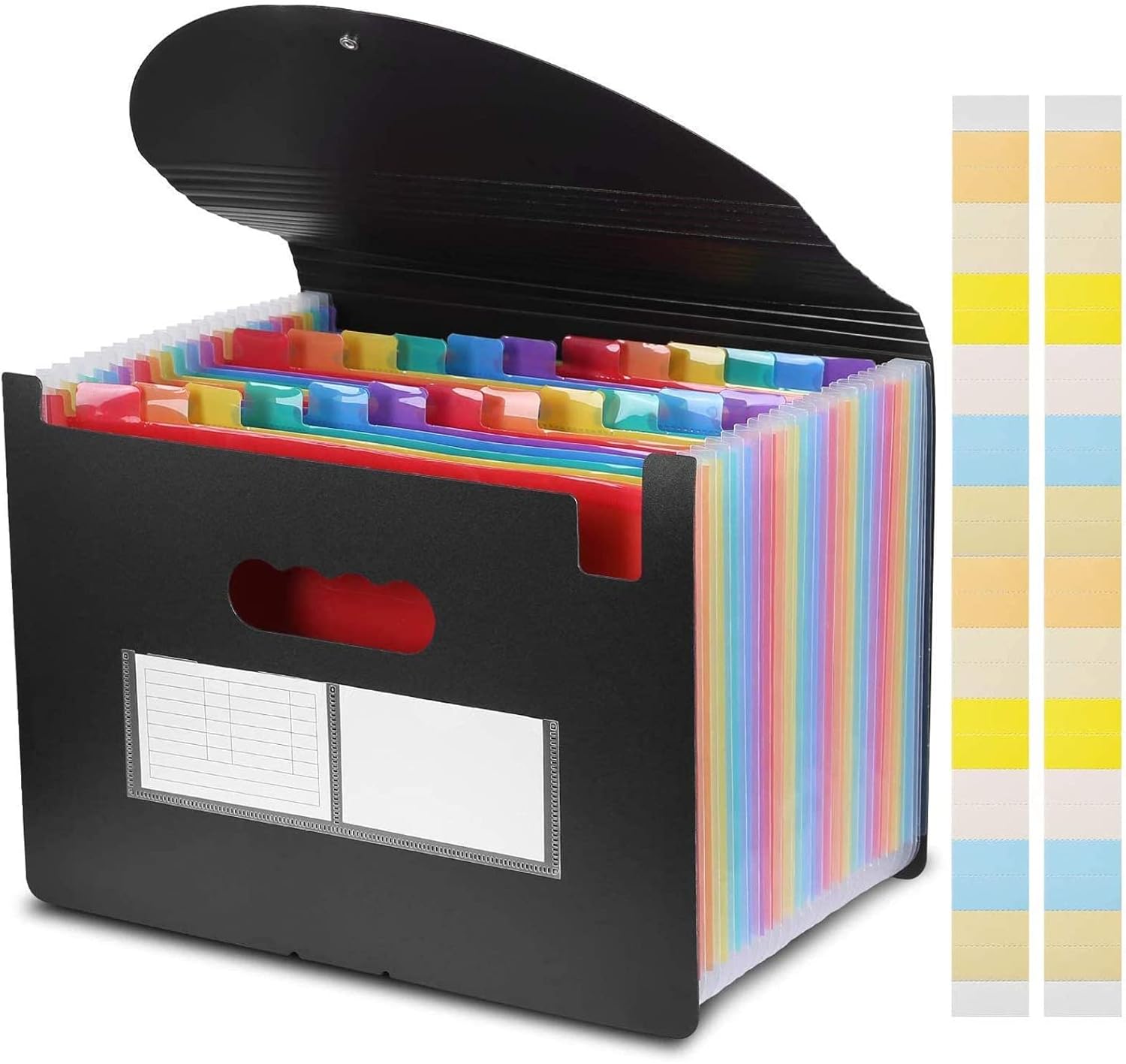 File Organizer - 24-pocket expandable folder - A4 size accordion folder - expandable file organizer with cover - rainbow file organizer for file folders and