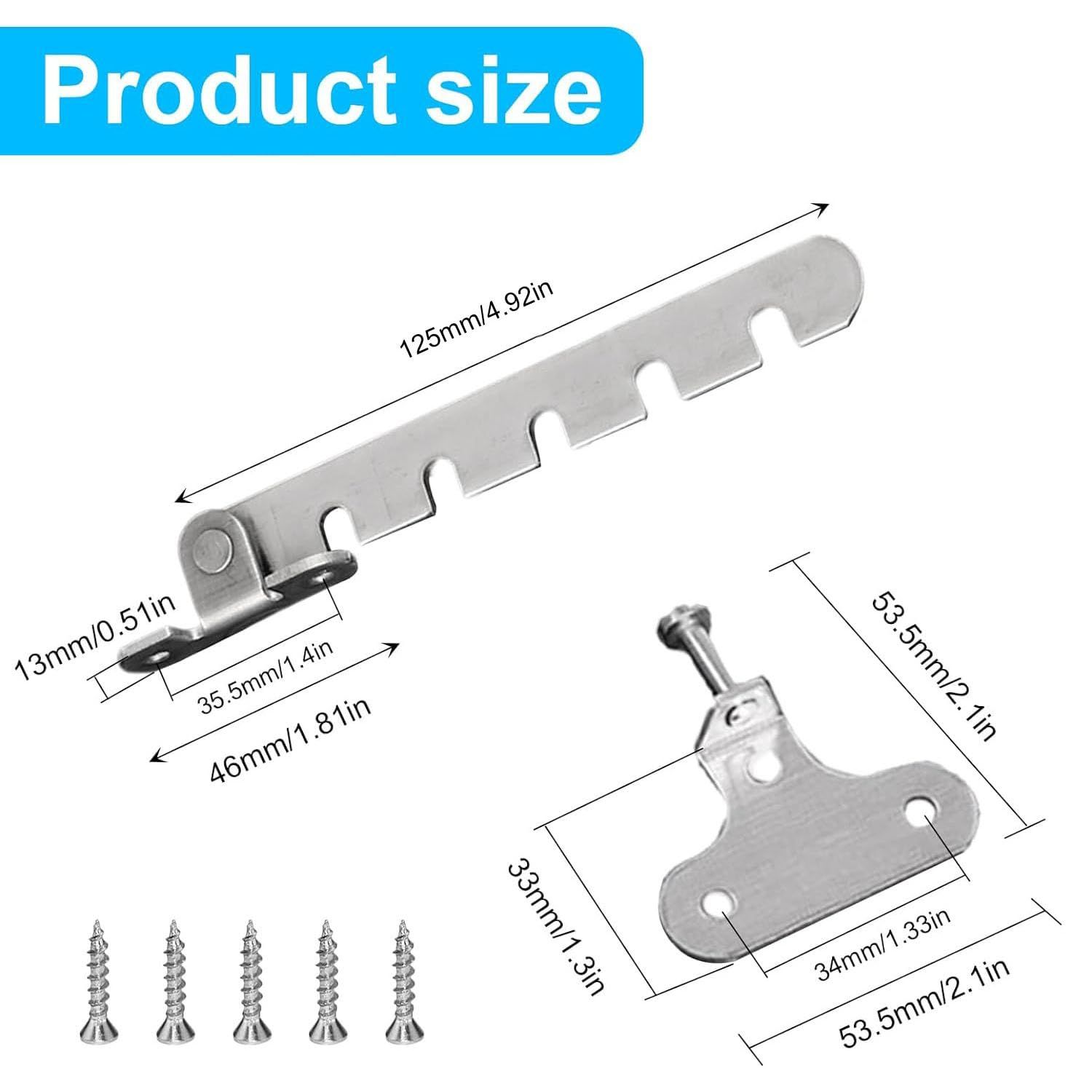 Window Restrictor Latch, Window Wind Hook, Adjustable Window Safety Locks,Suitable for Various Doors and Windows, 5 Slots — image 3