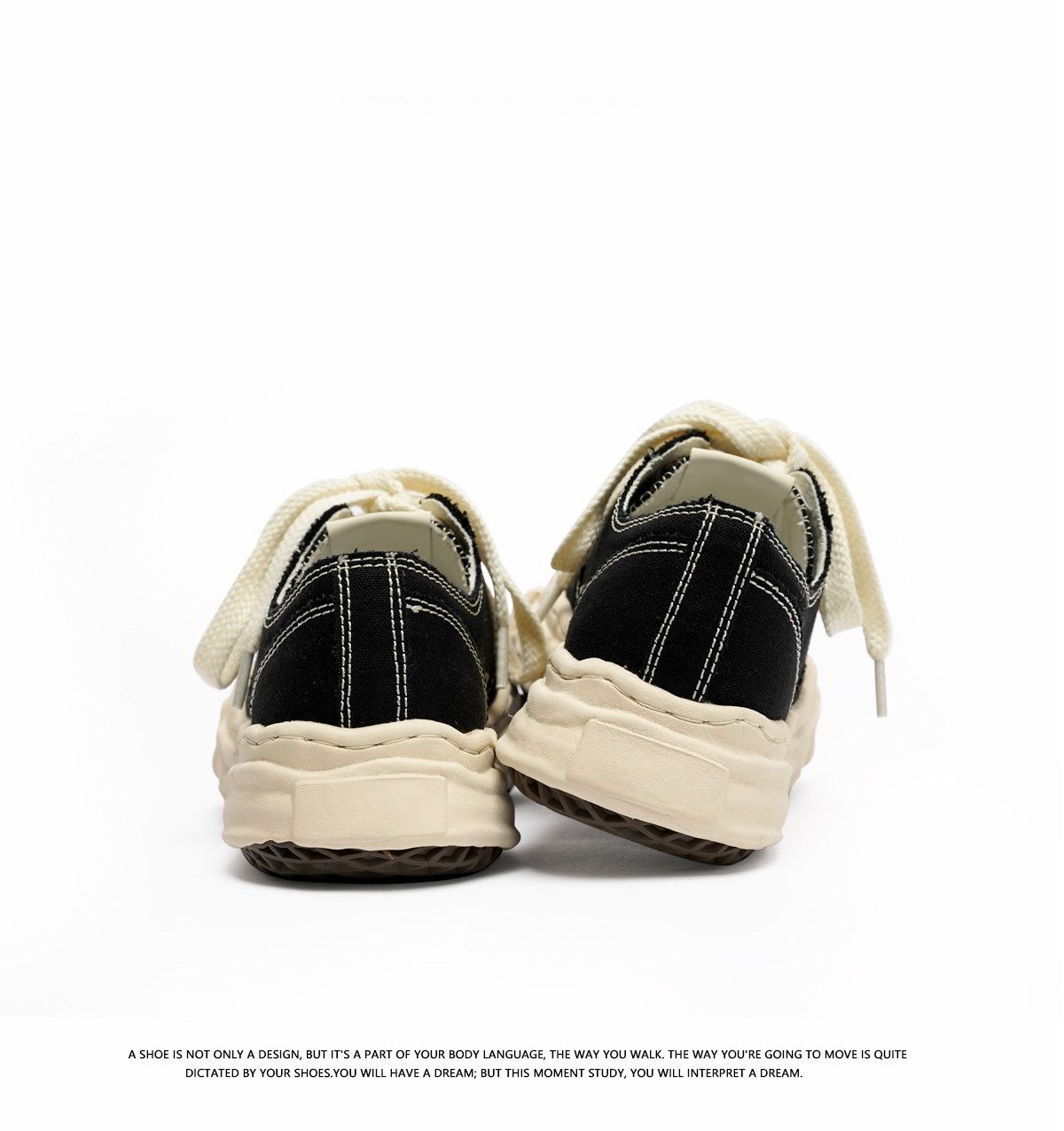 Canvas Sneakers Platform Sneakers Height-Increasing Shoes Unisex Casual Shoes - Black and white - Size 10(AU10/EU43) โ image 6