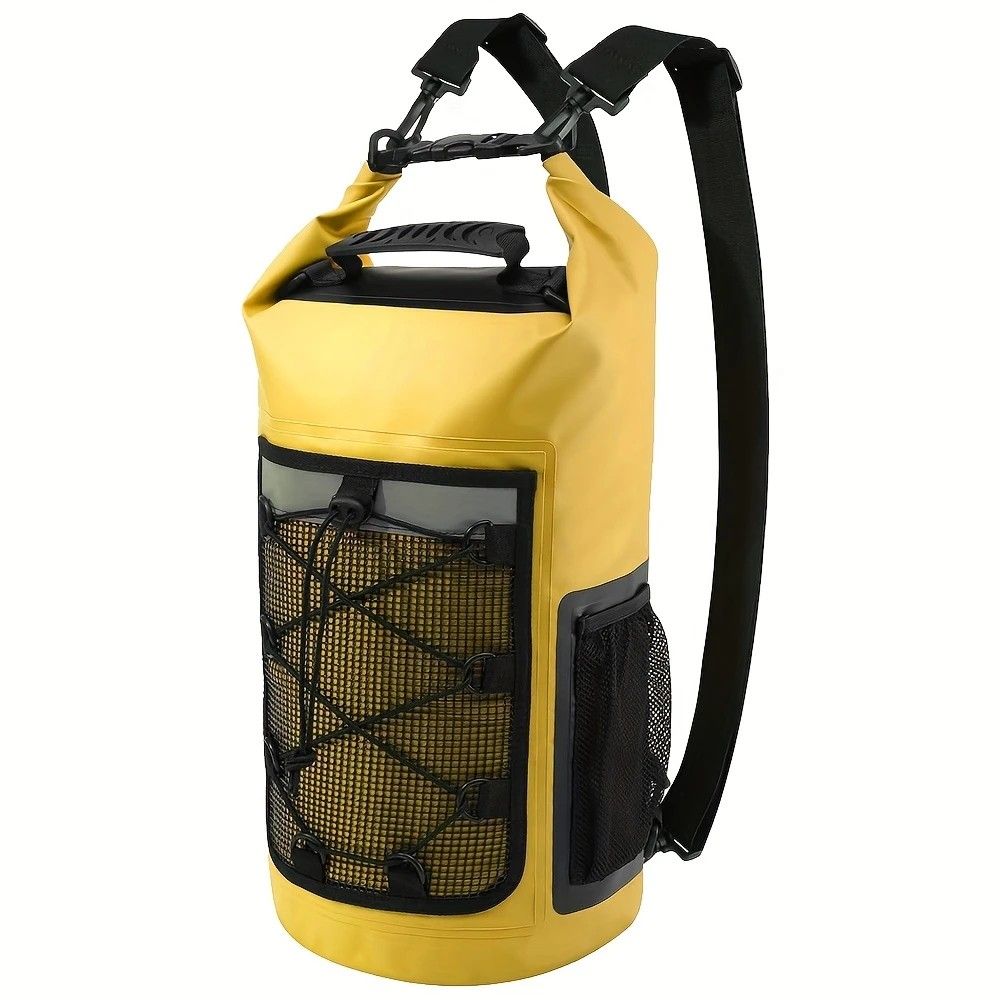 25L Large Capacity Waterproof Backpack Double Layer Rainproof Dry Wet Separation Abrasion Resistant Night Reflective for Outdoor Camping Kayaking Surfing