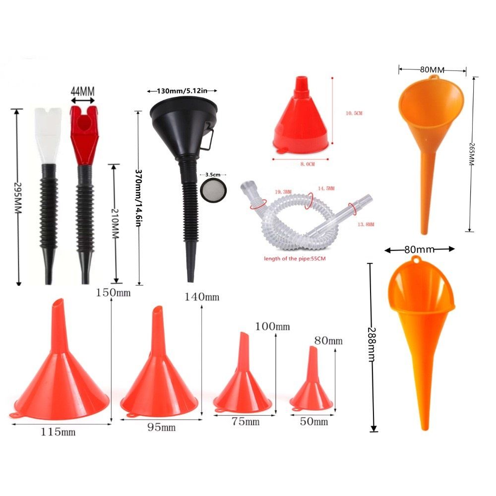 12 Piece Flexible Funnel Set with Filter for Car and Kitchen โ image 2