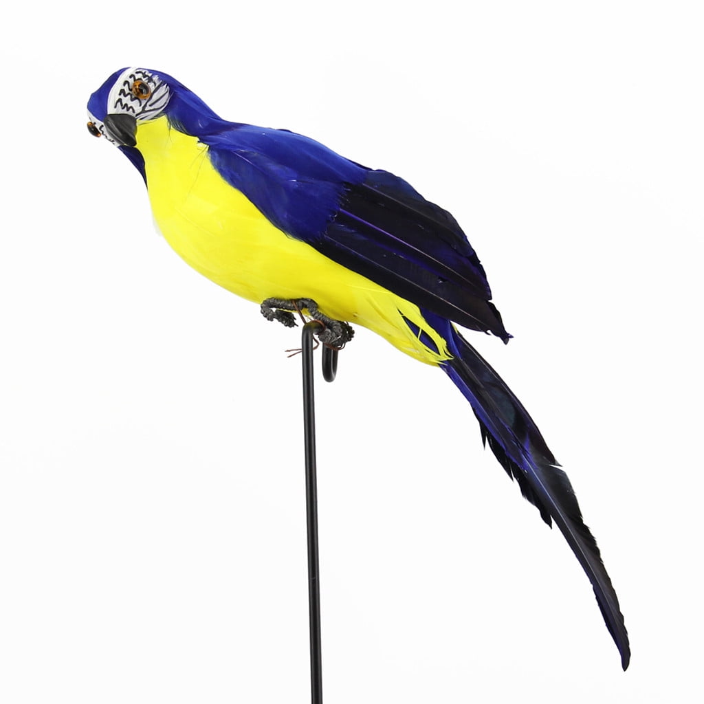 Fake Parrot, 10 x 0.4 Inch Realistic Artificial Birds Model, Fade Birds for Garden Patio Yard Lawns Tropical Tree Wall, Decorative Birds BLUE — image 3