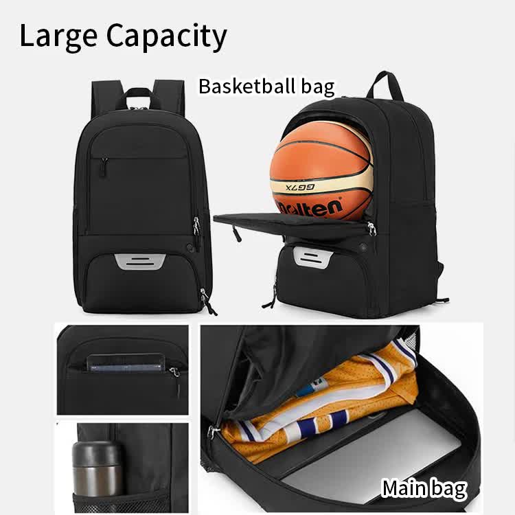 Dark blue Sports Backpack with Separate Shoe & Ball Compartments - Waterproof Gym Bag for Basketball, Soccer, Travel & Daily Use โ image 4